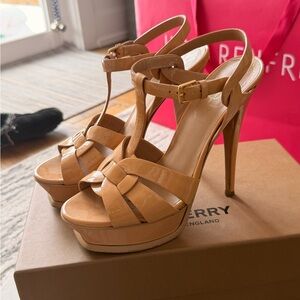 Yves Saint Laurent Nude Strappy Heels